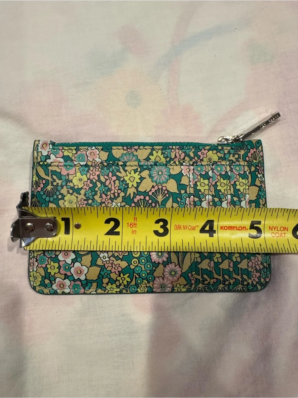 Ted Baker London Emerald Garcet Flirty Texture Floral Zip Card Holder